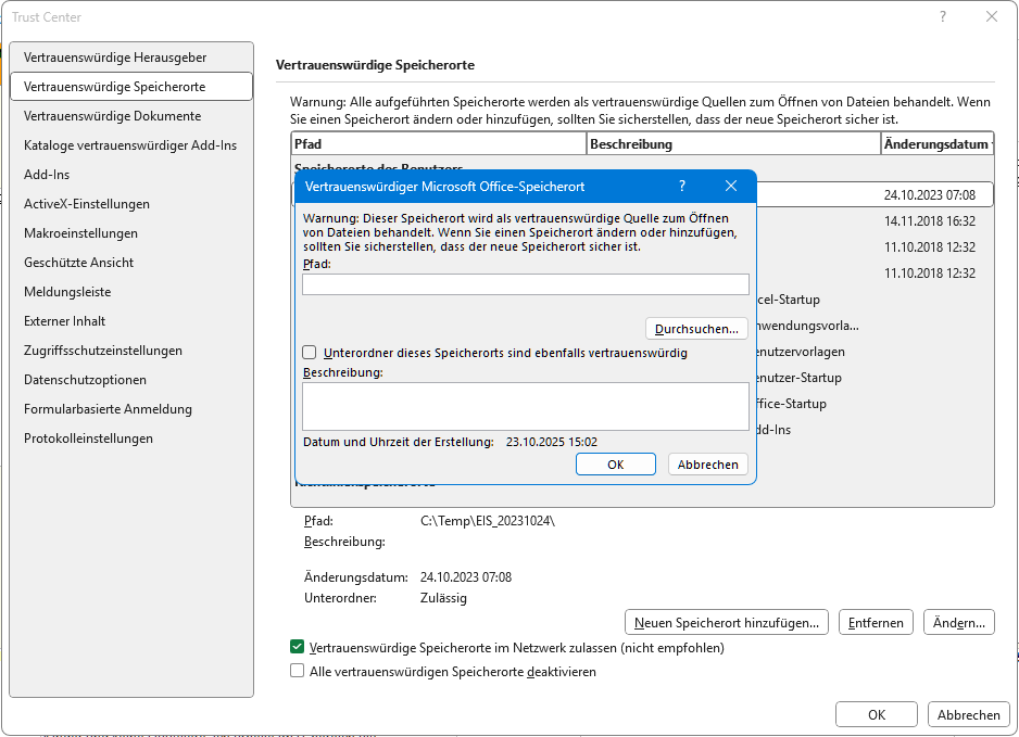 makro vertrauenswuerdige speicherorte